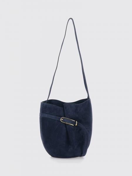 Suede Calfskin Bucket Bag Liffner with Flat Handle