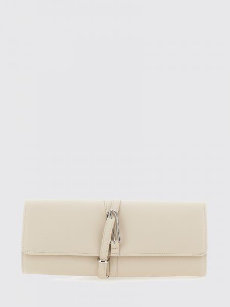 Clutch Liffner de piel de becerro lisa con cierre de solapa y hebilla