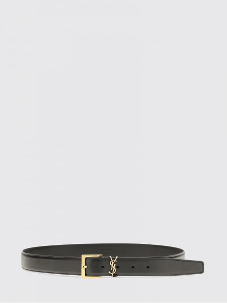 SAINT LAURENT スムースカーフレザー製 モノグラムバックルベルト
