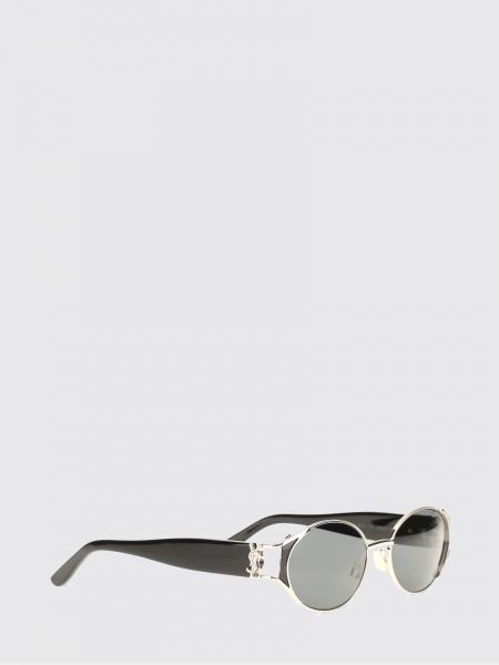 Oval Tortoiseshell Acetate Sunglasses Saint Laurent with YSL Monogram