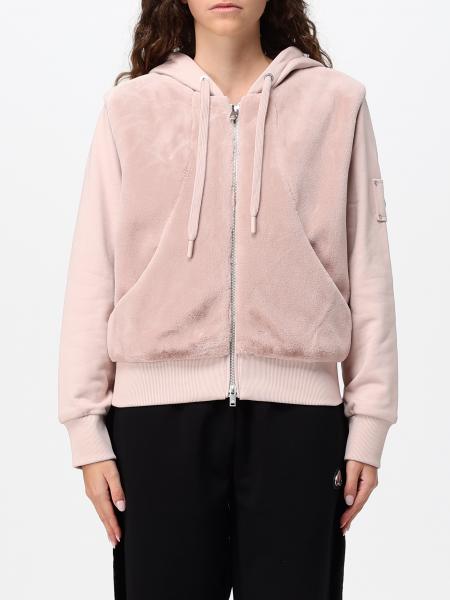 Cotton Velvet Zip-Up Hoodie Moose Knuckles with Logo