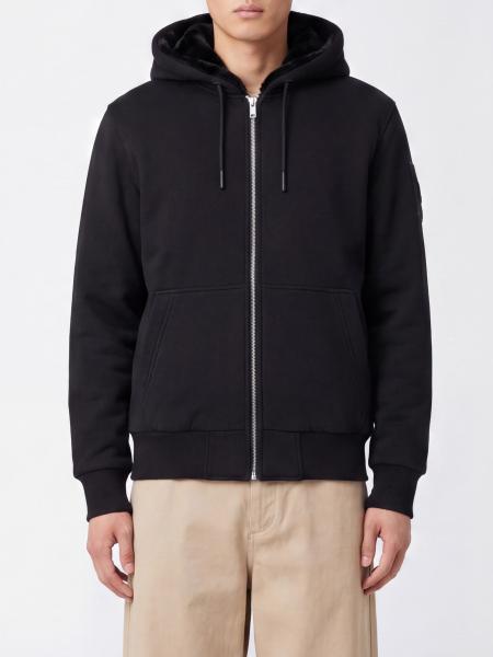 Cotton-Blend Hooded Zip-Up Sweatshirt Moose Knuckles with Kangaroo Pocket