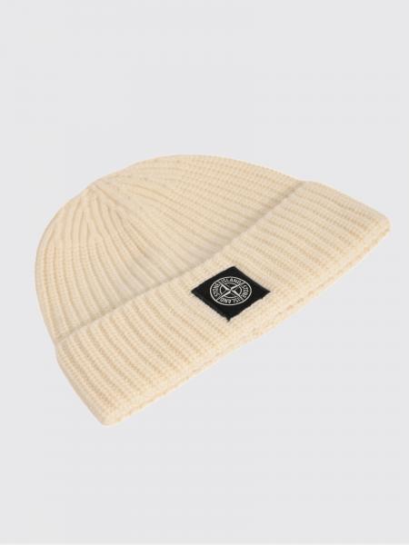 Ribbed Virgin Wool Beanie Hat Stone Island with Compass Logo