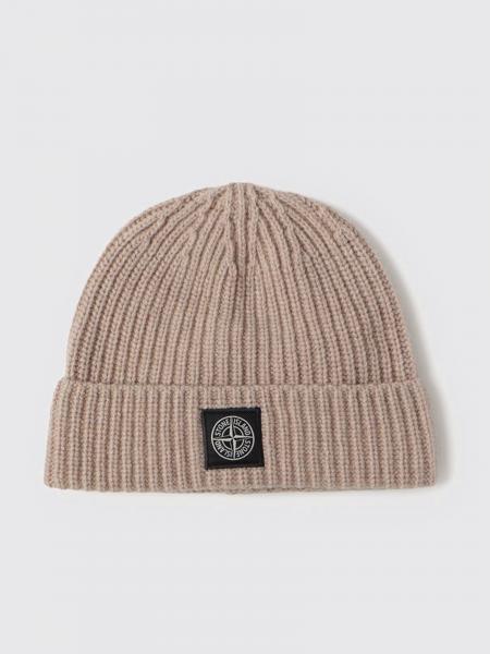 Rippstrick-Beanie Stone Island aus Schurwolle mit Compass-Logo