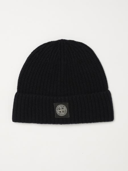 Ribbed Virgin Wool Beanie Hat Stone Island with Compass Logo