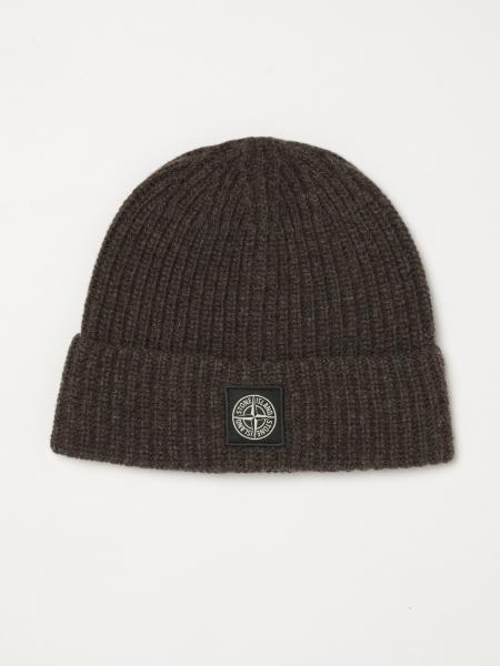 Ribbed Virgin Wool Beanie Hat Stone Island with Compass Logo