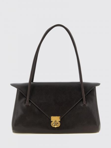 Aube E/W Shoulder Bag Marni in Calfskin Leather with Double Tubular Handle