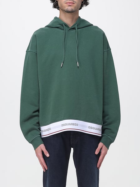 Dsquared2 Relaxed Fit Jacquard Logo Cotton Hoodie