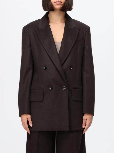 Max Mara Double-Breasted Pure Virgin Wool Blazer with Peak Lapels and Button Closure