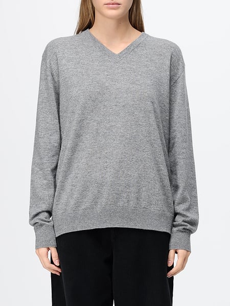 The Row Pure Cashmere V-Neck Sweater with Long Sleeves
