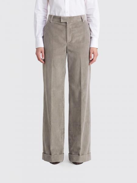 Широкие брюки Brunello Cucinelli из вельвета с высокой талией и деталью Monili