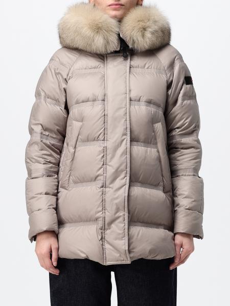 Doudoune courte Peuterey en nylon matelassé avec capuche en shearling