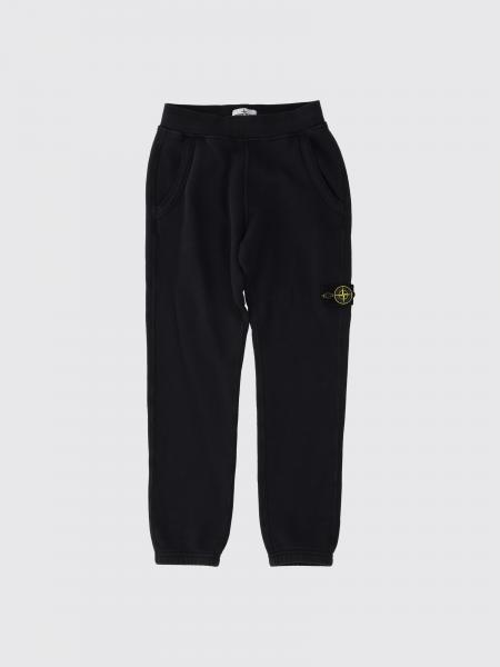 STONE ISLAND JUNIOR 男童棉质慢跑裤，饰有 Compass 徽标