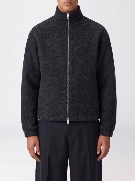 Jil Sander Short Wool-Blend Coat with Zip Closure and High Neck