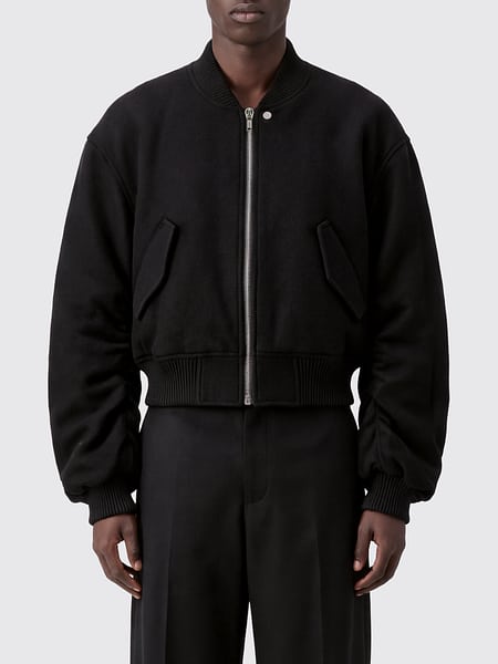 Rick Owens Oversized Padded Virgin Wool Bomber Jacket with Ribbed High Neck