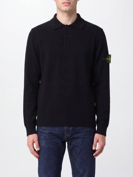 Stone Island Long-Sleeved Jumper in Pure Virgin Wool Knit with Compass Logo