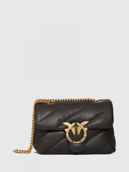 Pinko Mini Love Bag Puff Matelassé Nappa Crossbody Bag with Rhinestones