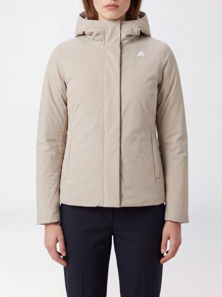 K-Way Bleizou Short Waterproof Parka with Hood and Faux-Fur Lining