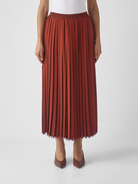 Twinset High-Waisted Pleated Crêpe Midi Skirt