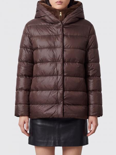 Herno Water-Repellent Nylon Down Jacket with Shearling Hood