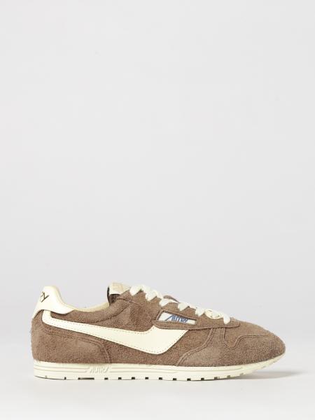 Autry Windspin Leather and Laminated Leather Sneakers with Carved Logo