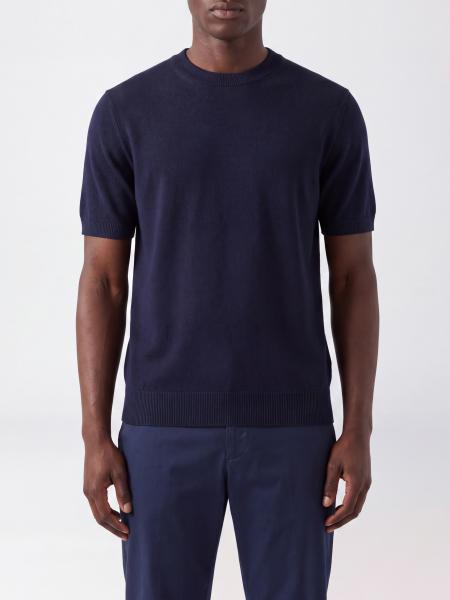 Short-Sleeved Crew-Neck Jumper Boss in Pure Virgin Wool
