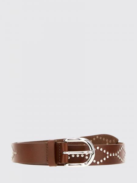 Liliana Studded Leather Belt ISABEL MARANT with an Engraved Metal Buckle
