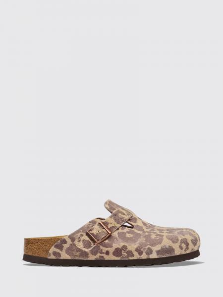 Boston Animal Print Suede Clogs Birkenstock with Adjustable Strap