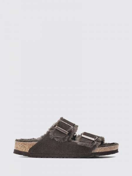 Arizona Suede Sandals Birkenstock with Shearling Lining and Buckles