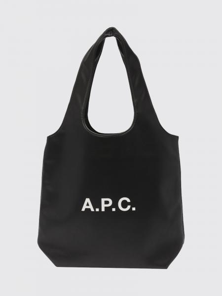 Ninon Synthetic Leather Tote Bag A.P.C. with Double Handle and Printed Logo