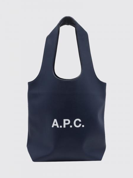 Ninon Synthetic Leather Tote Bag A.P.C. with Double Handle and Printed Logo