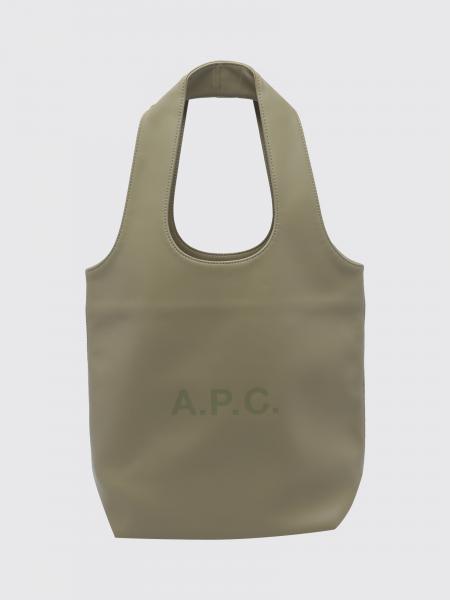 Ninon Synthetic Leather Tote Bag A.P.C. with Double Handle and Printed Logo