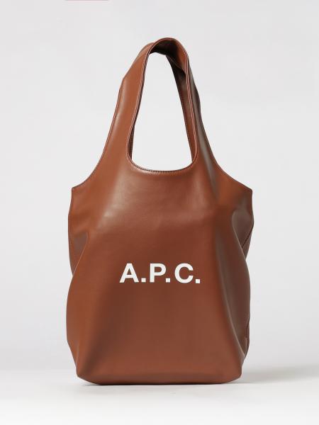 Ninon Synthetic Leather Tote Bag A.P.C. with Double Handle and Printed Logo