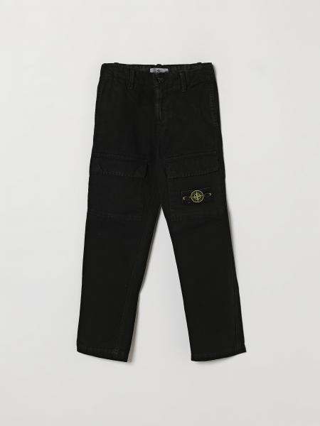 Cotton Cargo Trousers Stone Island Junior for boys with Compass Logo