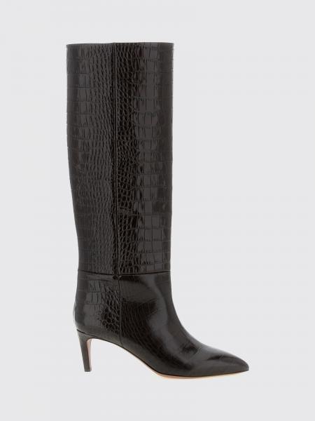 Croc-Embossed Leather Knee-High Boots Paris Texas with Stiletto Heel