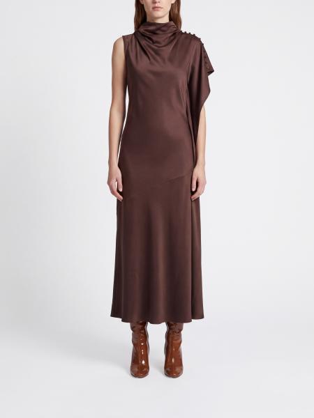 Abito da cerimonia midi Pinko in raso monospalla con design asimmetrico