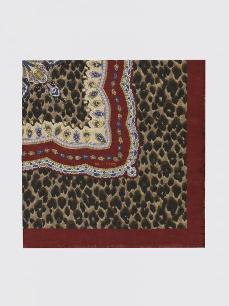 Etro Animal Print Modal and Cashmere Scarf with Fringed Edges