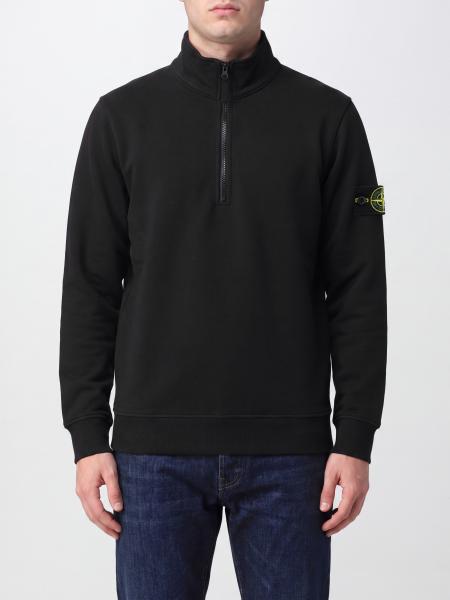 Stone Island Half-Zip Cotton Roll Neck Sweatshirt with Compass Logo