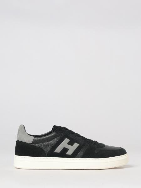 H668 Hogan Two-Tone Sneakers in Hammered and Suede Calfskin
