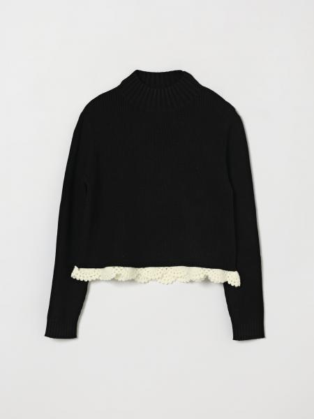 Jersey de cuello alto Twinset para niño en algodón acanalado