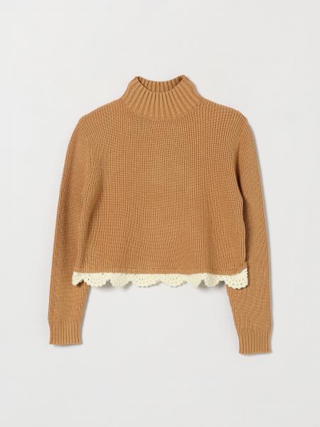 Jersey de cuello alto Twinset para niño en algodón acanalado