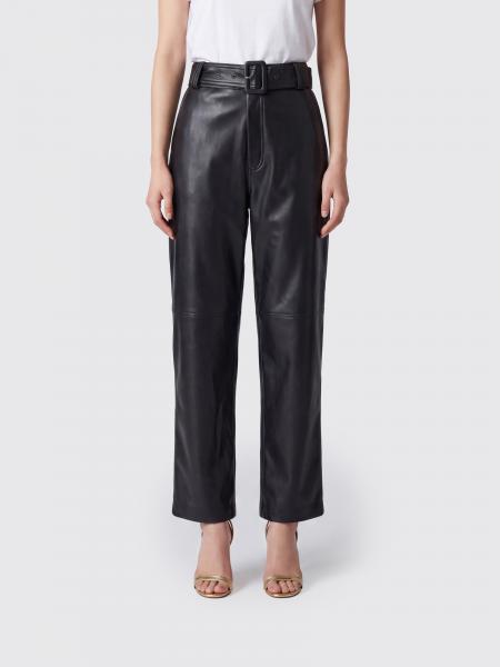 TWINSET ハイウエスト ストレートレッグ クロップドフェイクレザーパンツ