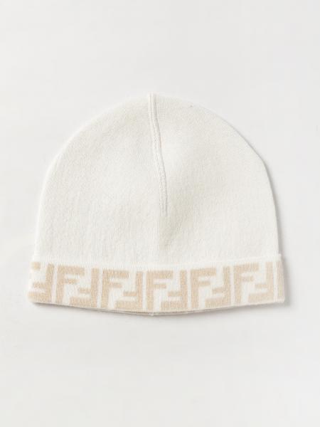 Fendi Boy's Wool and Cashmere Beanie with Jacquard FF Monogram