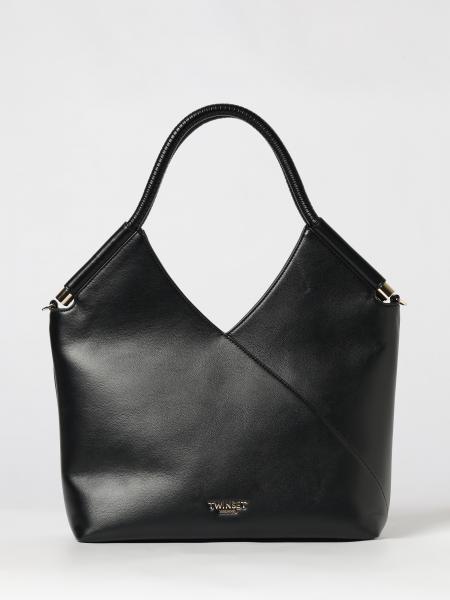 Twinset Schultertasche aus Kunstleder mit doppeltem Rohrgriff