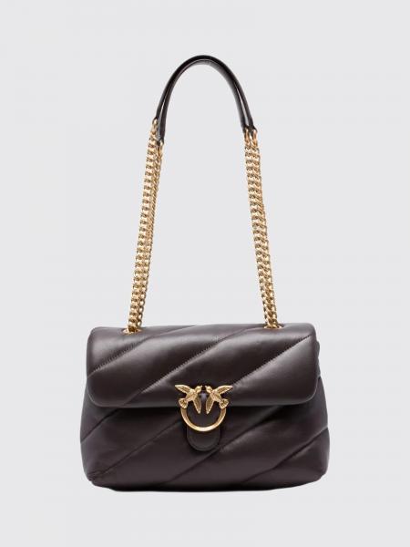 Pinko Classic Love Bag Puff Matelassé Nappa Shoulder Bag with Logo Buckle