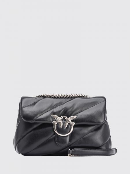 Pinko Classic Love Bag Puff Matelassé Nappa Shoulder Bag with Logo Buckle