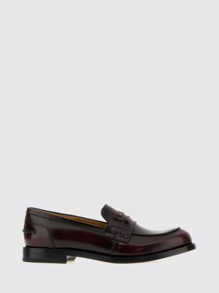 Fendi Ateneo Brushed Calfskin Leather Penny Loafers with Round Toe
