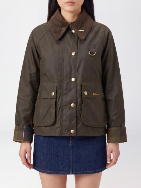 Barbour Modern Spey Cropped Waxed Cotton Jacket with Velvet Collar