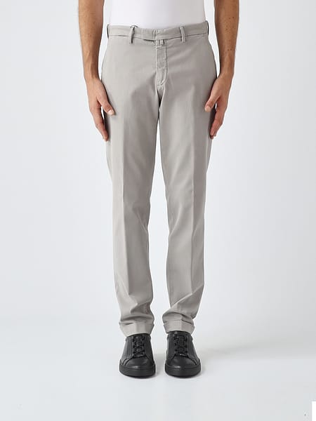 Briglia 1949 Slim Fit Pleated Cotton Tailored Trousers