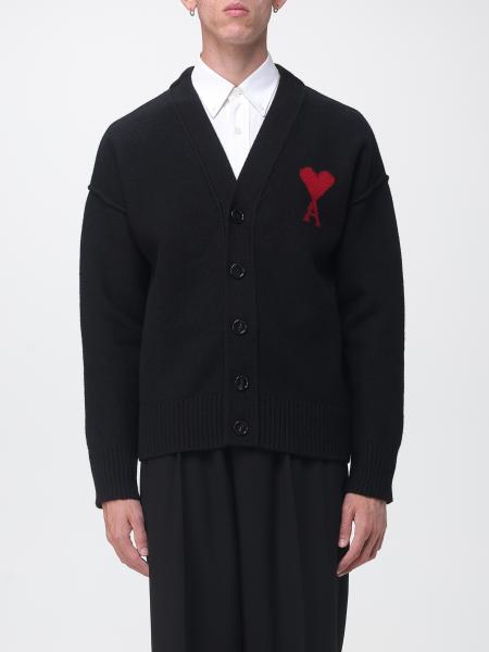 Woll-Cardigan von Ami Paris mit V-Ausschnitt und Logo
